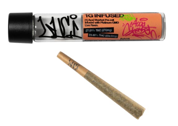 Acai Sherbert Live Resin Infused Pre roll | Sativa Dominant | Luci