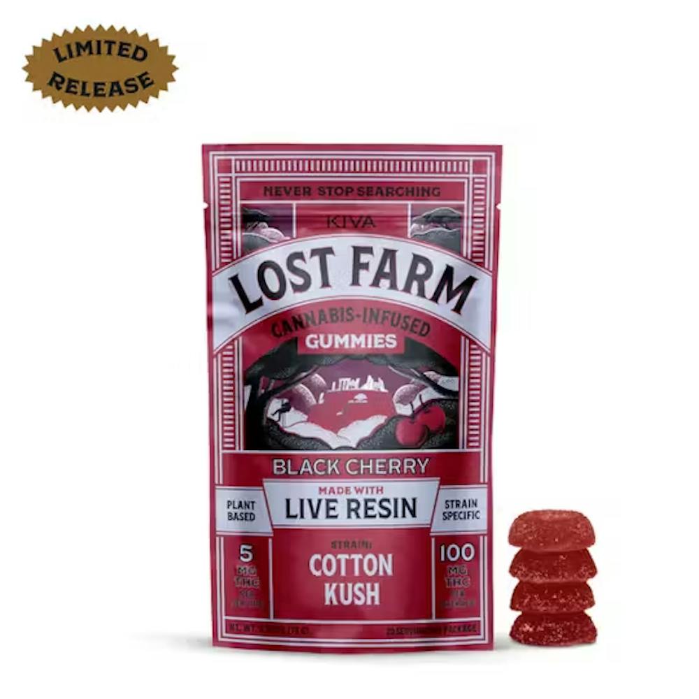 Product KIVA Lost Farm - Cotton Kush x Black Cherry (20PK)  - Gummies - 100MG