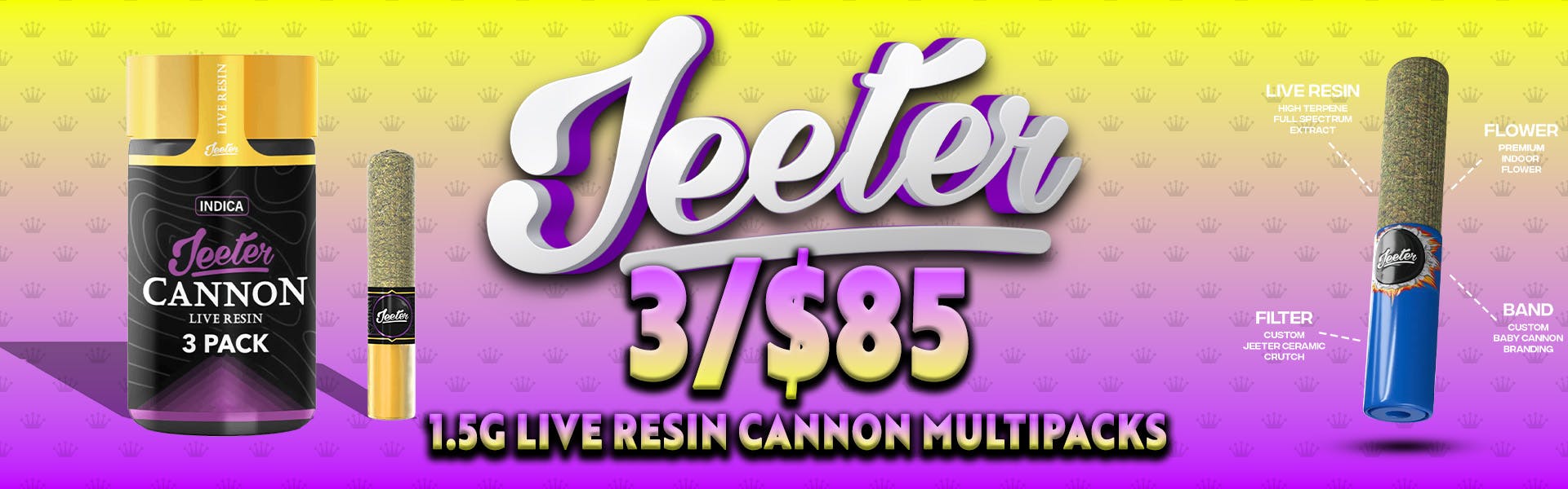 Jeeter - 3-Pack .5g Live Resin Cannons - 3/$85