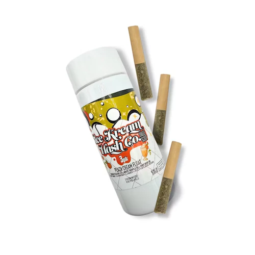 Ice Kream Hash - 3-Pack .5g Rosin Infused Prerolls - Peach Cream Float