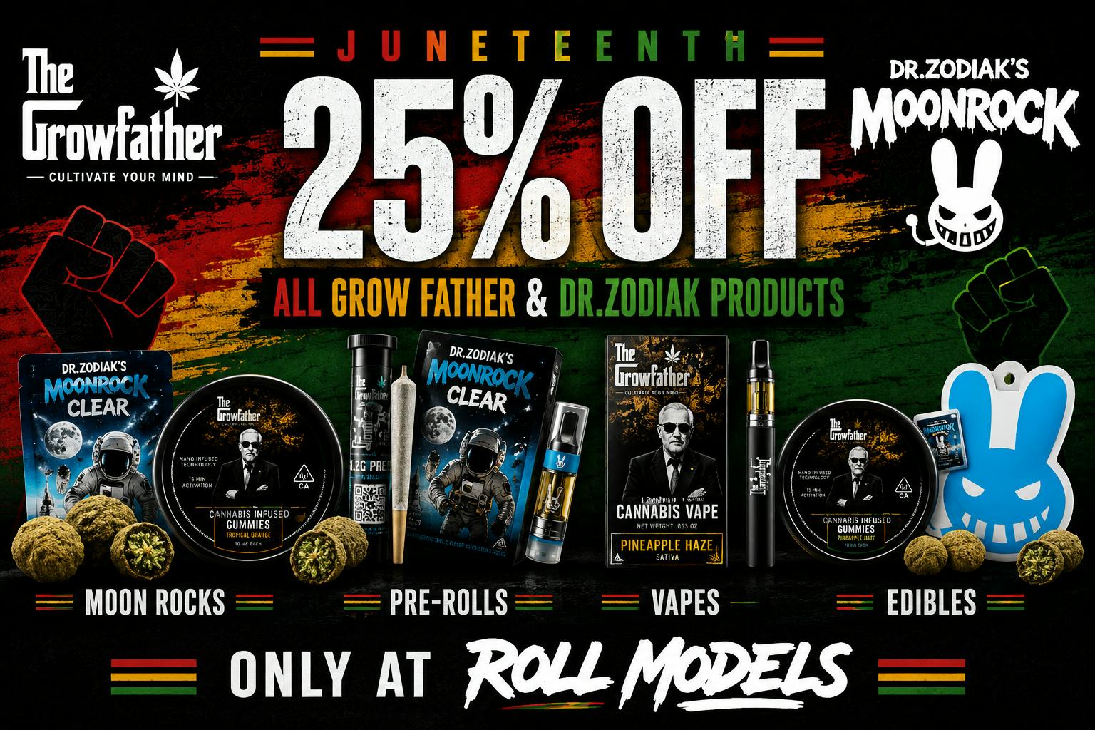 25% OFF Dr.Zodiak & Growfather Products :m Juneteenth Special 