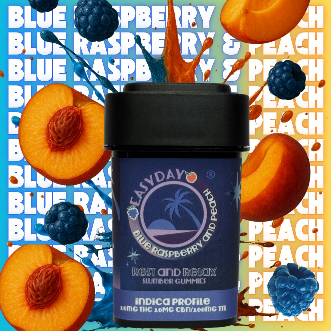 Slumber | Blue Raspberry & Peach | 10mg 10 pack 1:1 THC: CBN by