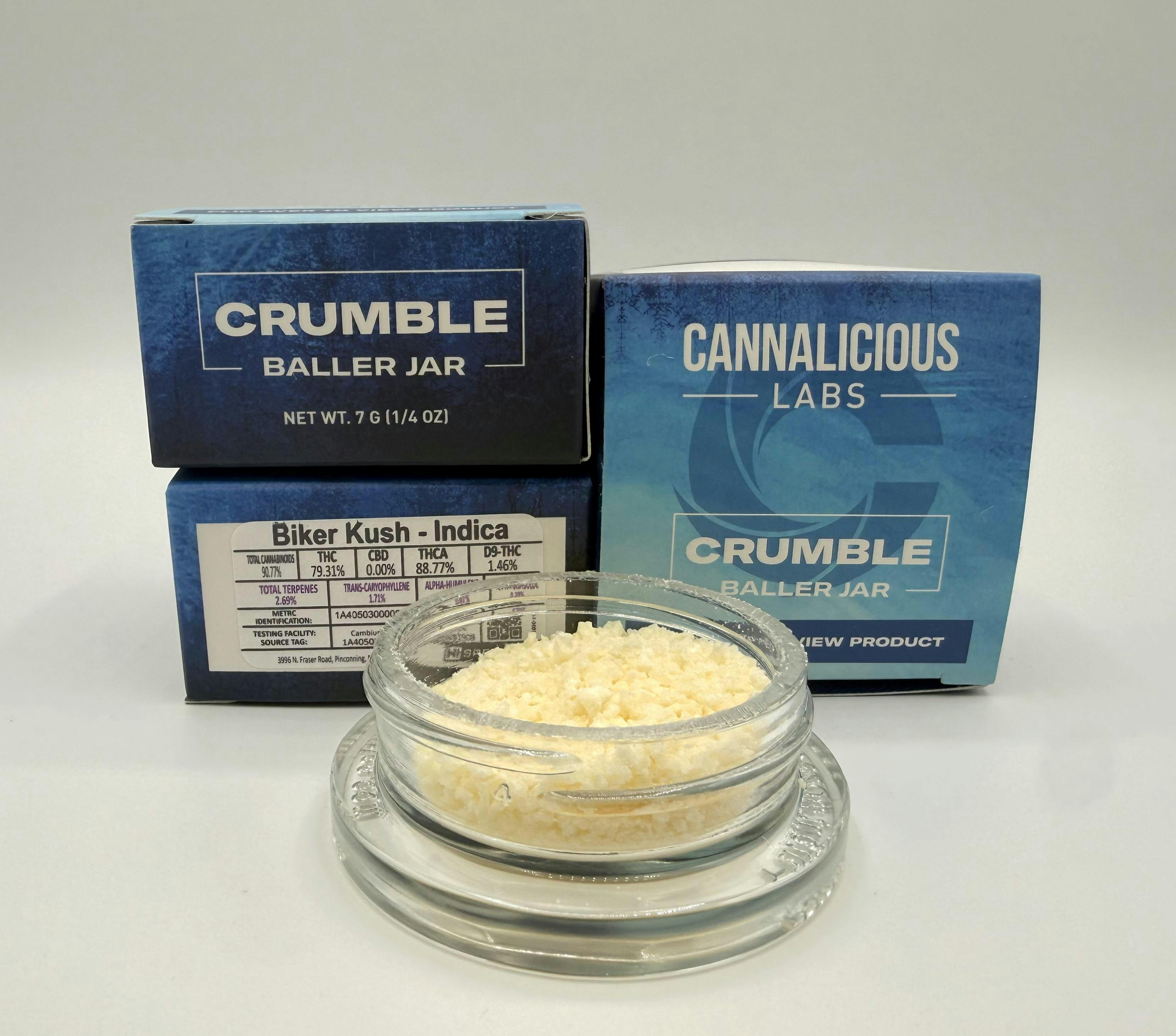 Cannalicious - 7g Crumble Baller Jar - Biker Kush