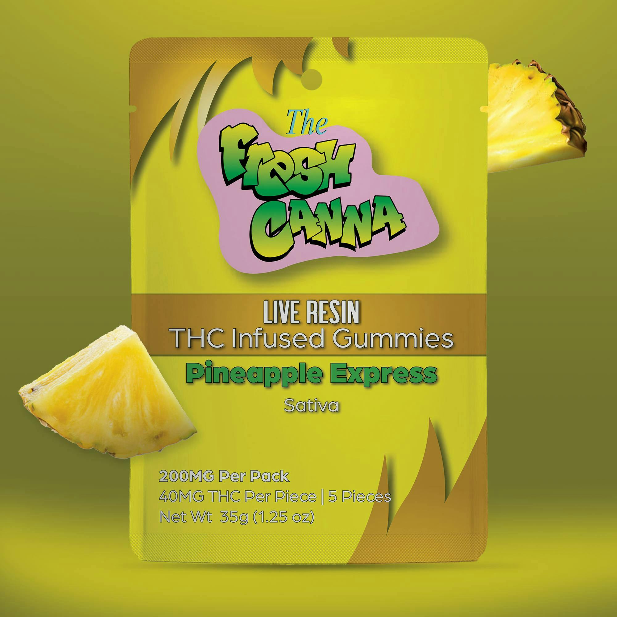 Product: FRESH CANNA | PINEAPPLE EXPRESS - LIVE RESIN GUMMIES | 200MG | SATIVA