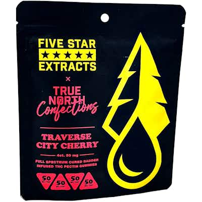 Product: True North Confections x Five Star Extracts | Vegan Traverse City Cherry Cured Badder Gummies 4pc | 200mg