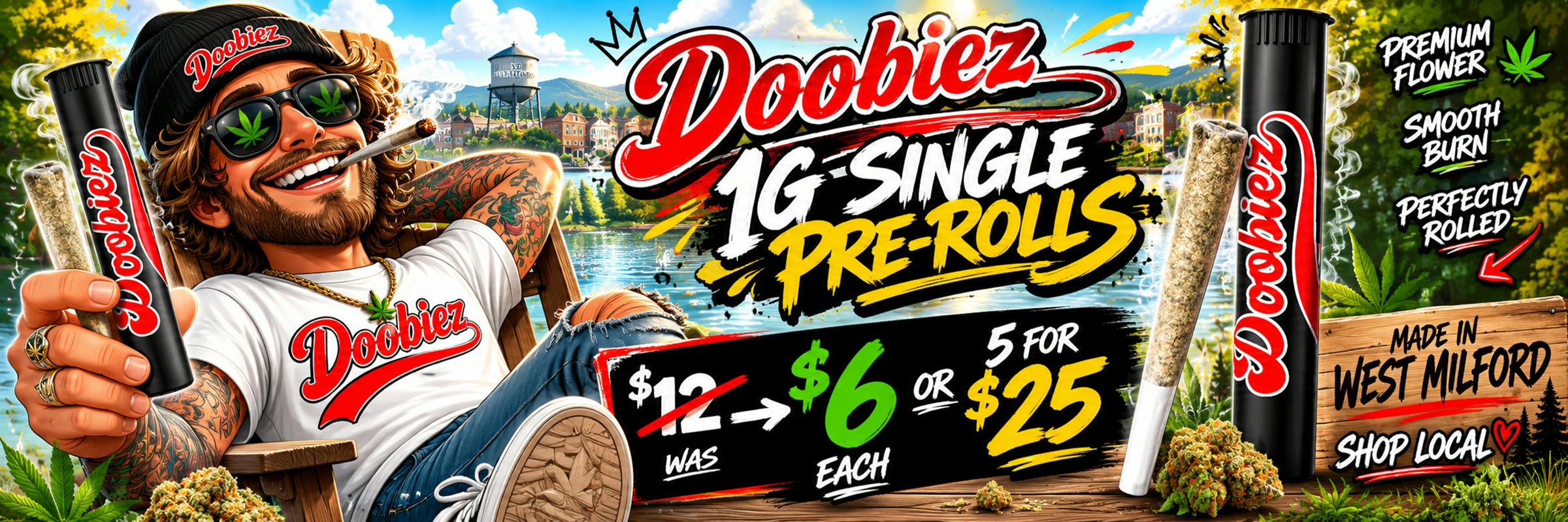 Doobiez Pre-Rolls $6 Each or 5 for $25