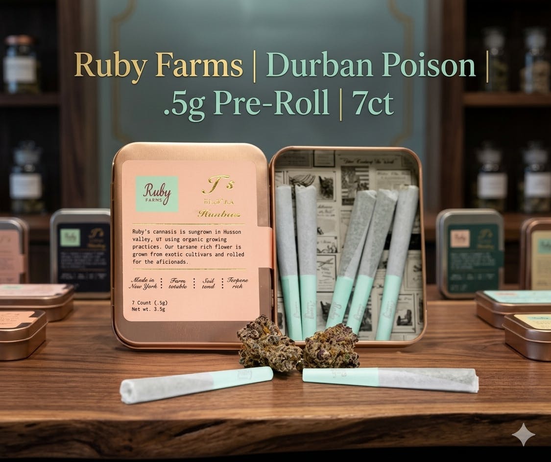 Product Ruby Farms | Durban Poison | .5g Pre-Roll | 7ct