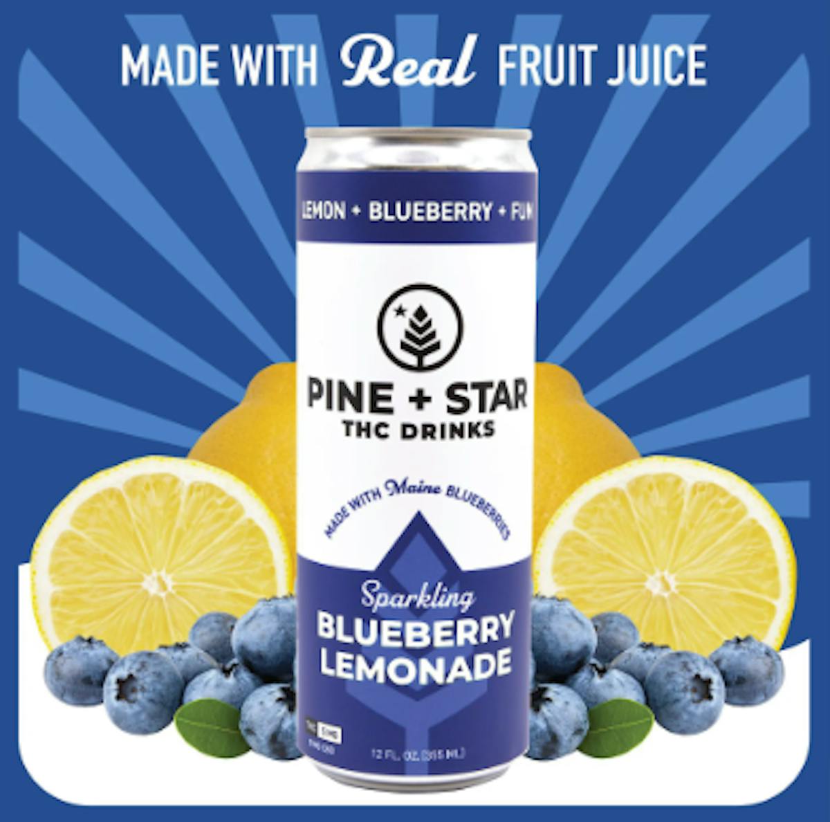 Photo of Pine + Star Blueberry Lemonade 5mg 12oz