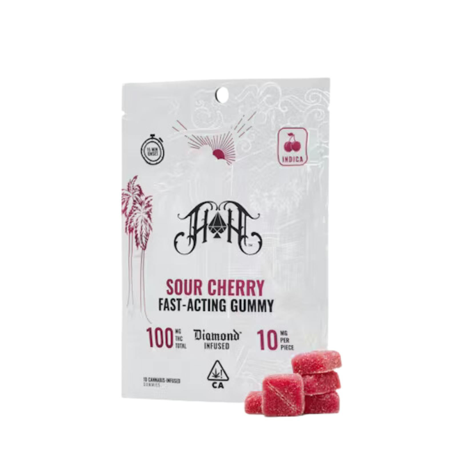 SOUR CHERRY THCA DIAMOND INFUSED FAST-ACTING GUMMIES