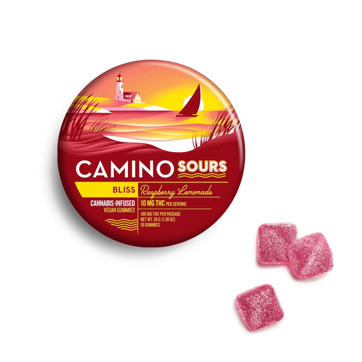 Camino Raspberry Lemonade Bliss 10pk 100mg Sour Gummies