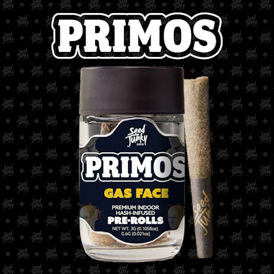 Seed Junky - 5-Pack .6g Bubble Hash Infused Prerolls - Gas Face