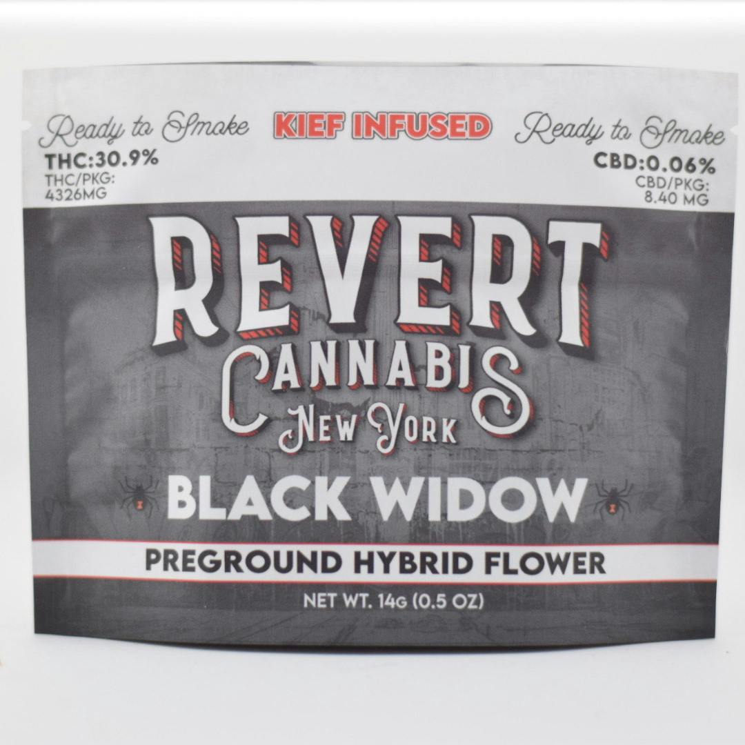 Black Widow Kief Infused | Pre-ground Flower | 14G by Revert | Buy