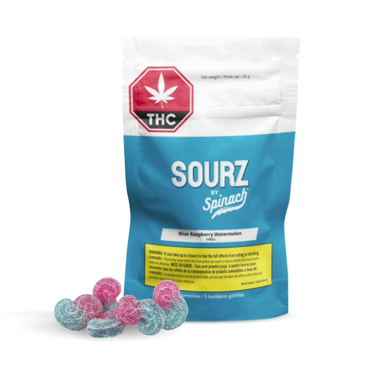 SOURZ Blue Raspberry Watermelon Gummies | 5 Pack