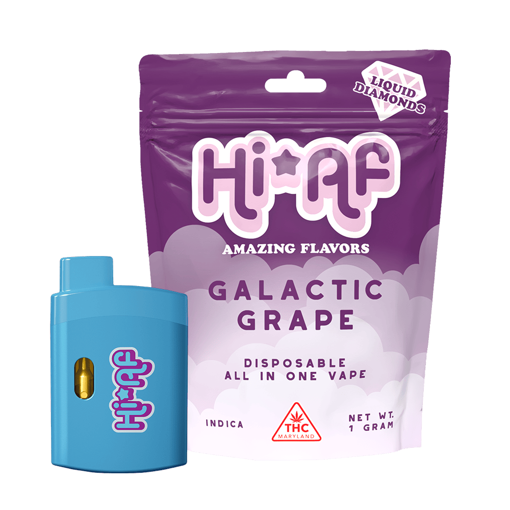 HiAF HiAF | Liquid Diamonds Disposable Vape | Galactic Grape | 1000mg -  Star Buds Cannabis Dispensaries Cannabis Dispensary in NY, MD, MS, IL, OK