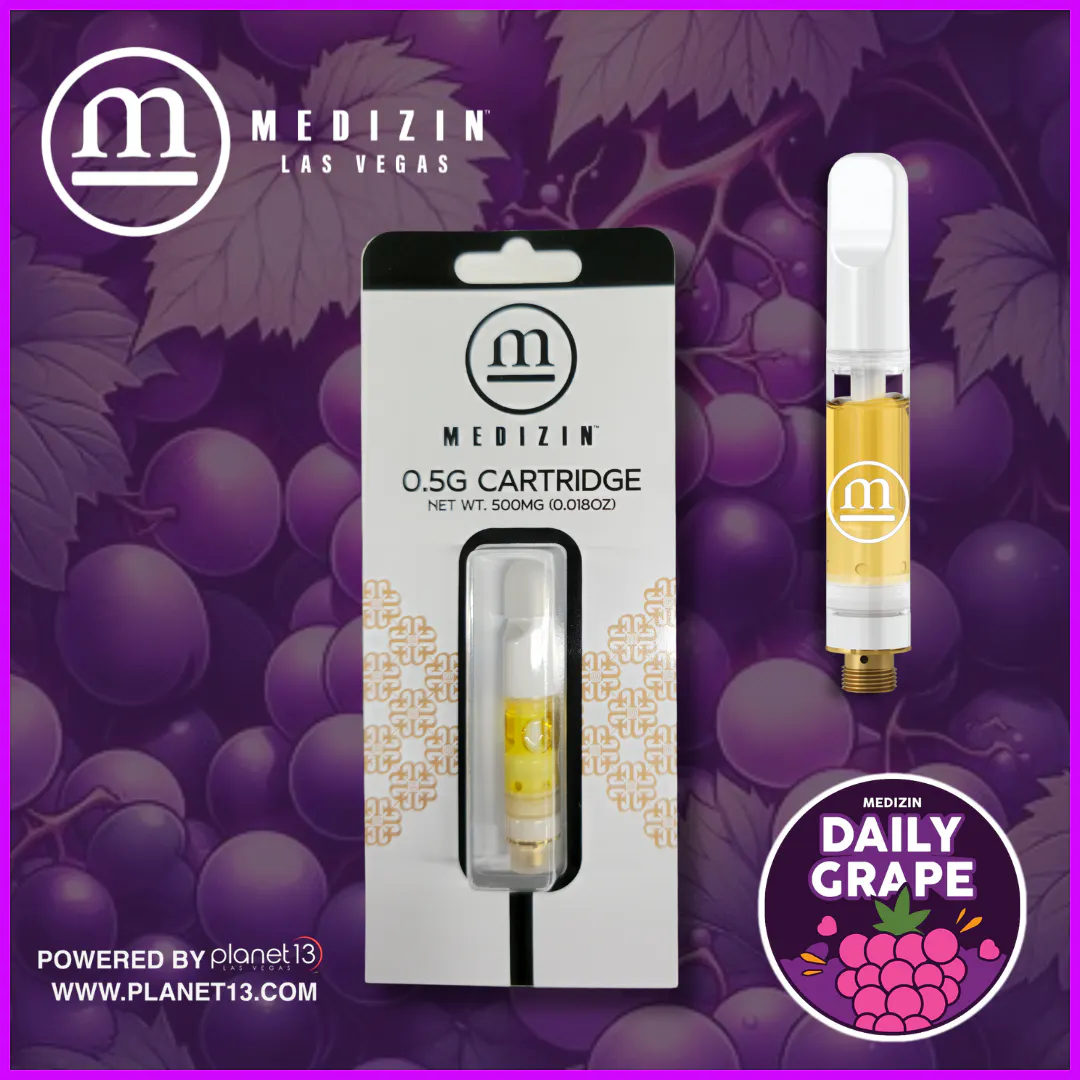 Medizin Daily Grape .5g Live Resin Vape Cart | Planet 13 Las Vegas