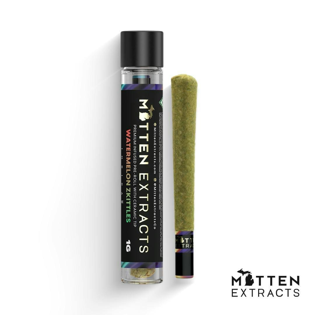 Mitten Extracts - 1.25g Infused Preroll - Watermelon Zkittlez (I)