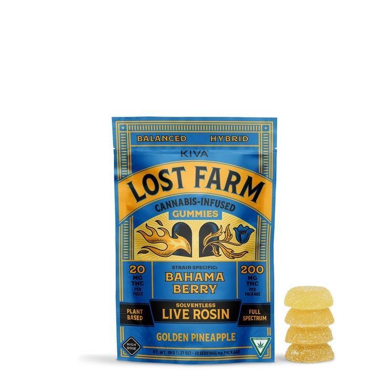 Lost Farm | Golden Pineapple | 200mg (10x20mg) Live Rosin Gummies
