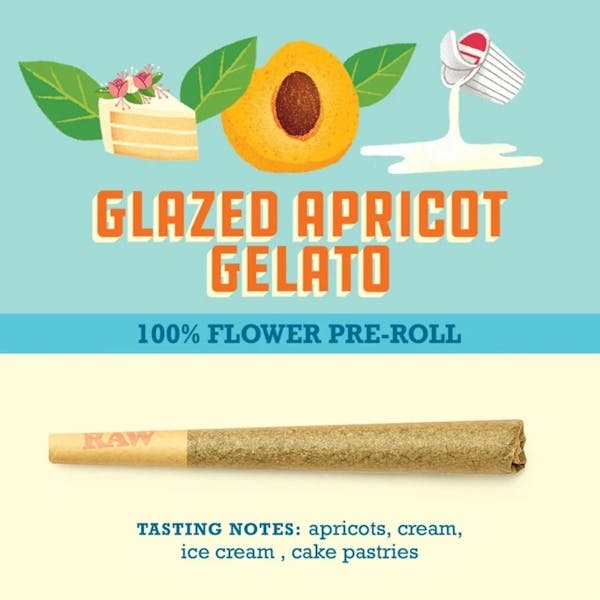 Glazed Apricot Gelato (SH) - 1g Living Soil Grown Pre-Roll - Paper Crane