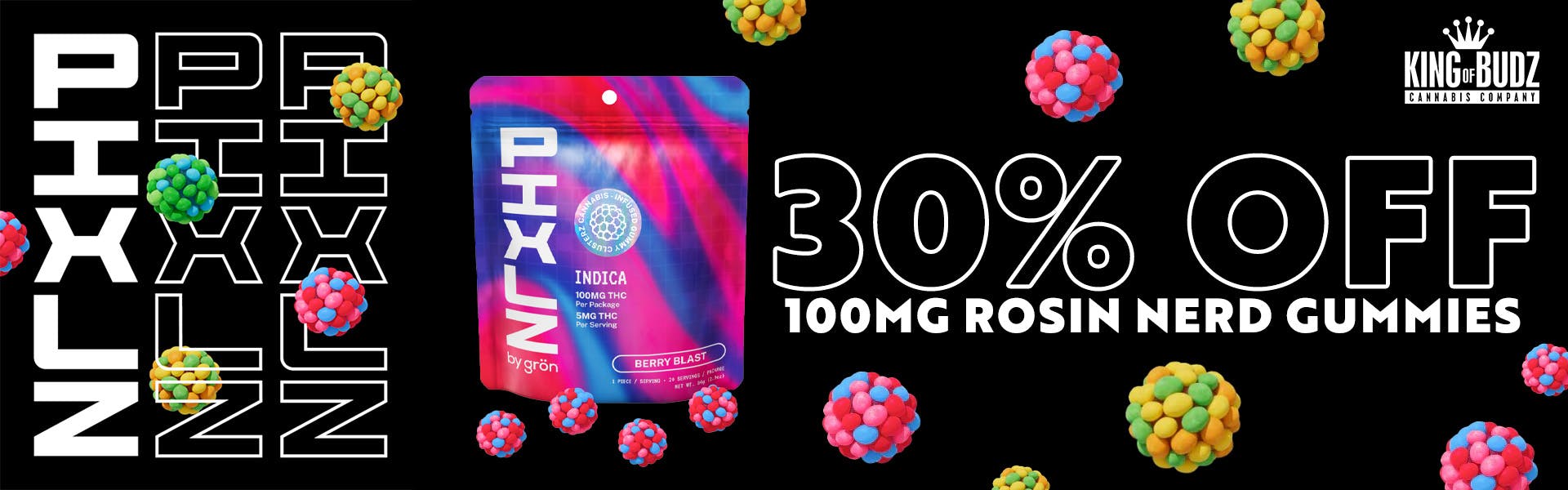 PIXLZ - 100mg Rosin Nerd Gummies - 30 Percent OFF