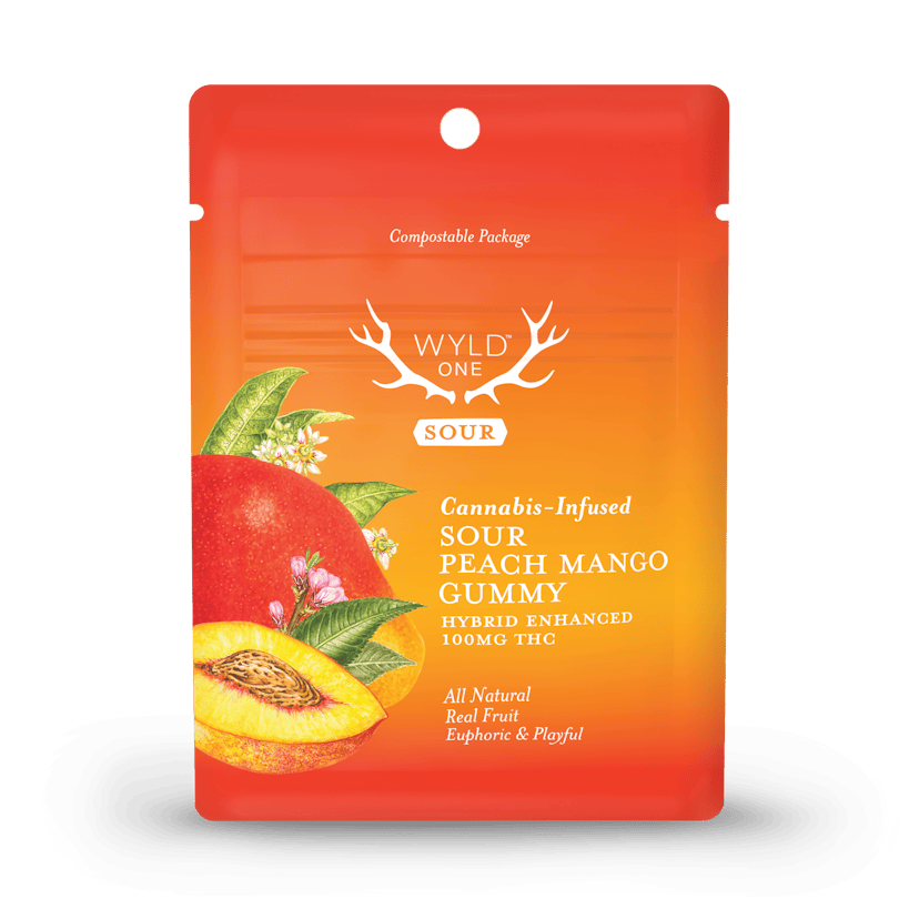 WYLD One Sour Peach Mango Gummy 100mg Hybrid