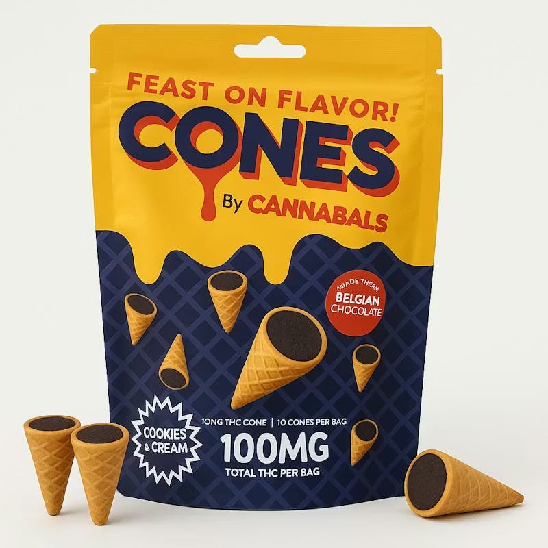 Edibles | Cannabals | Ice Cream Cone Tips | Cookies & Cream | 100mg | 10ct