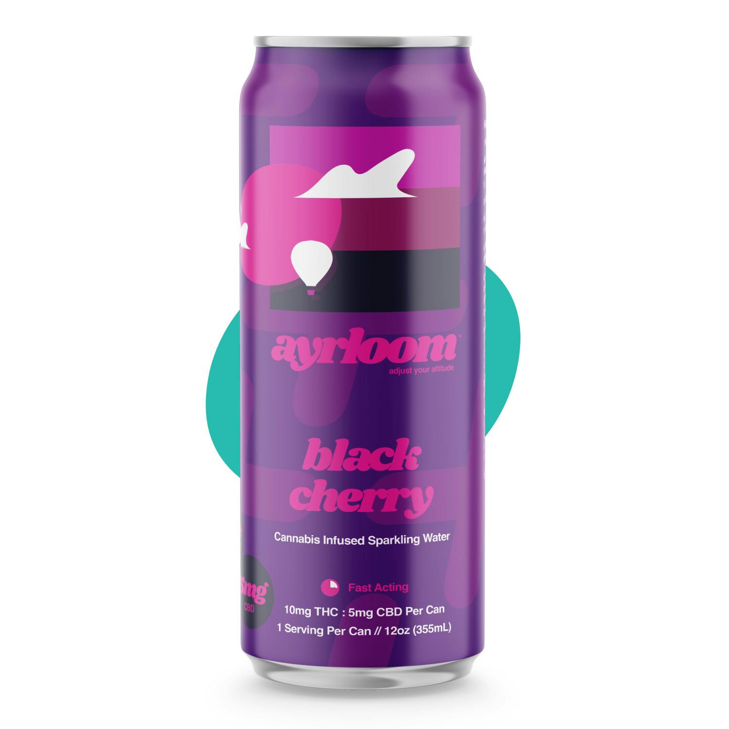 Ayrloom UP- Infused Beverage 2:1 10mg THC 5mg CBD V,GF- Black Cherry