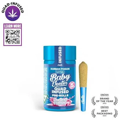 Durban Poison Baby Jeeter Infused Pre-Roll 5-pack | 2.5g - PRE_ROLLS by Jeeter at King of Budz