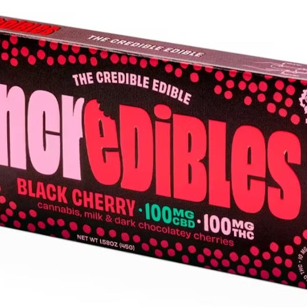 Black Cherry CBD 1:1 - 100mg Chocolate Bar (20 Piece) - Incredibles