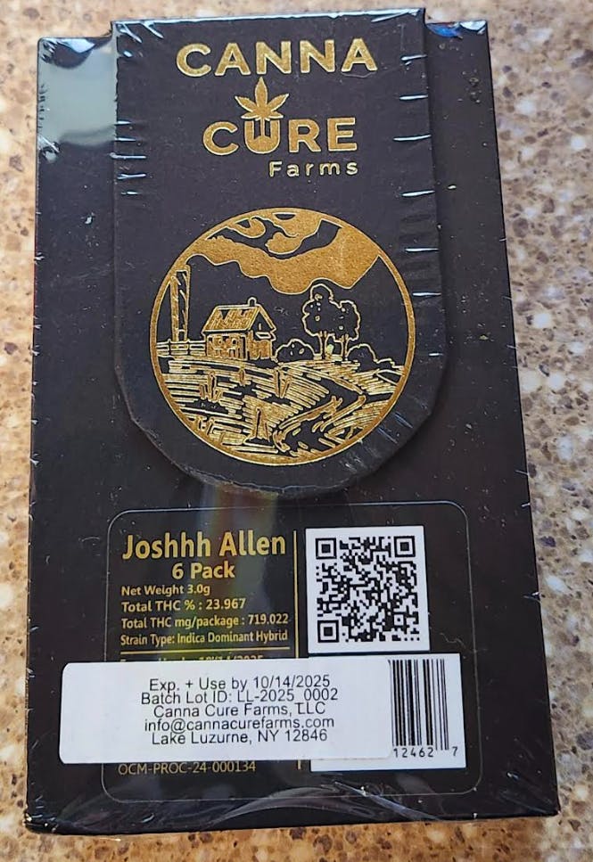 Joshhh Allen | 6 Pack | Pre rolls | Indica Dominant | Canna Cure