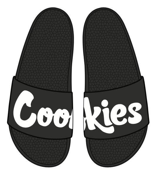 Cookies | Black | Mint Faux Leather Slides | Men's 13