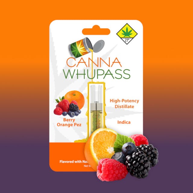 Berry Orange Pez (Granddaddy Purple) Consisting of nearly 100% THC cannabinoids, plant-derived terpenes infuse our distillate with strain-specific cannabis terpene profiles. Our vape cartridges are the debut product in the Canna Whupass line-up. Produced in our molecular still, we combine distillate with flavors from Cannaroma to make cartridges of known purity with superior quality and flavors. Utilizing only food-grade compounds of known purity to make all flavors, the cannabis terpene profiles and flavor constituents from other botanicals layer together with potent cannabinoids to create the phenomenon known as the "entourage effect". Entourage effects occur when cannabinoids and terpenes work synergistically in the body to produce a different biological response than cannabinoids would alone. While tetrahydrocannabinol (THC) is typically considered the primary active component of cannabis, other cannabinoids, like cannabidiol (CBD) and terpenes, can also modulate and fine-tune the effects of THC.