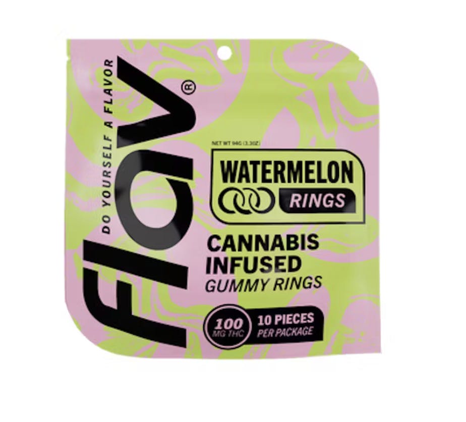 Flav - Rings | 100mg 10pc Gummy Rings | Watermelon