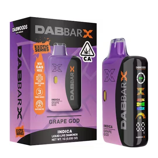 Merced Dispensary: Dabwoods Grape God - Dab Bar X - A-in-One Vapes