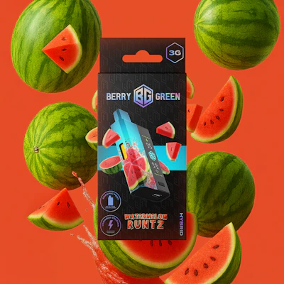 Berry Green - 3g Disposable - Watermelon Runtz - DISPOSABLES by Berry Green at King of Budz