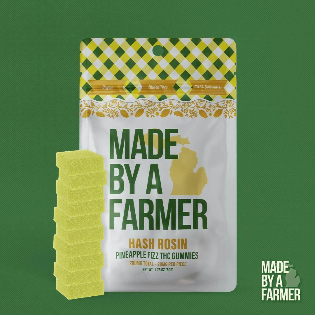 Made by a Farmer | Hash Rosin Gummies - 200mg - Pineapple Fizz