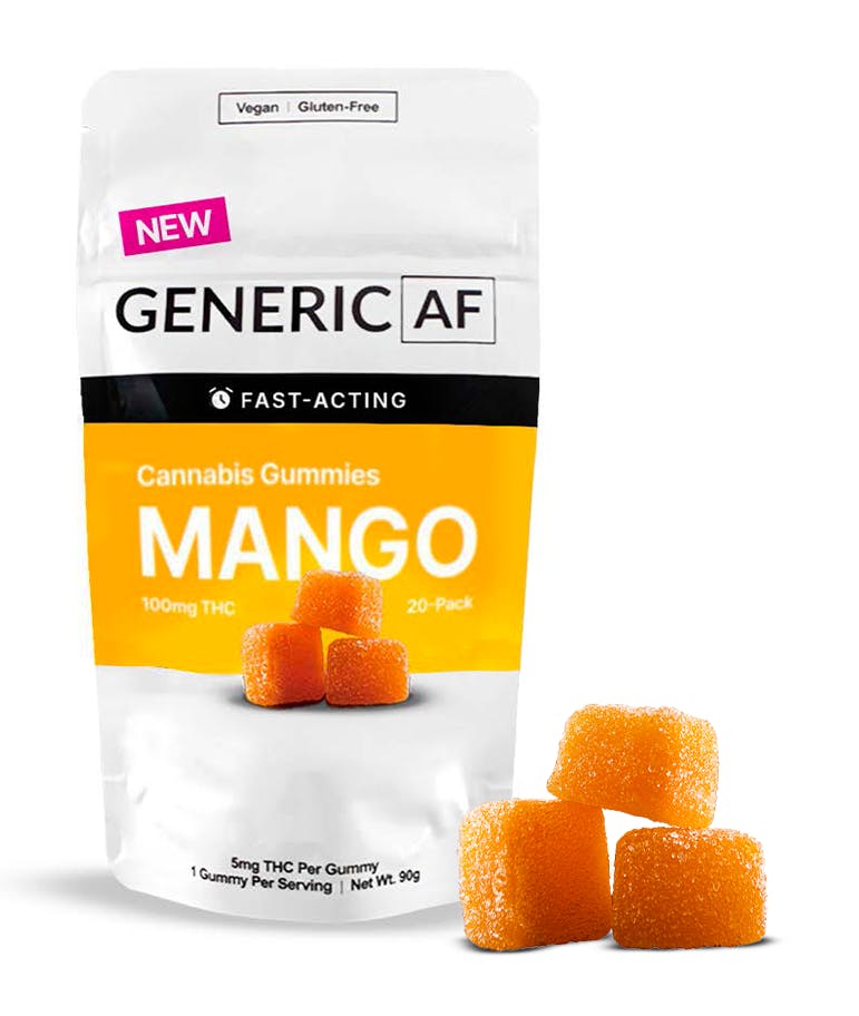 Generic AF Mango | Gummies | 100mg | 20 Pack | Central Processors NY