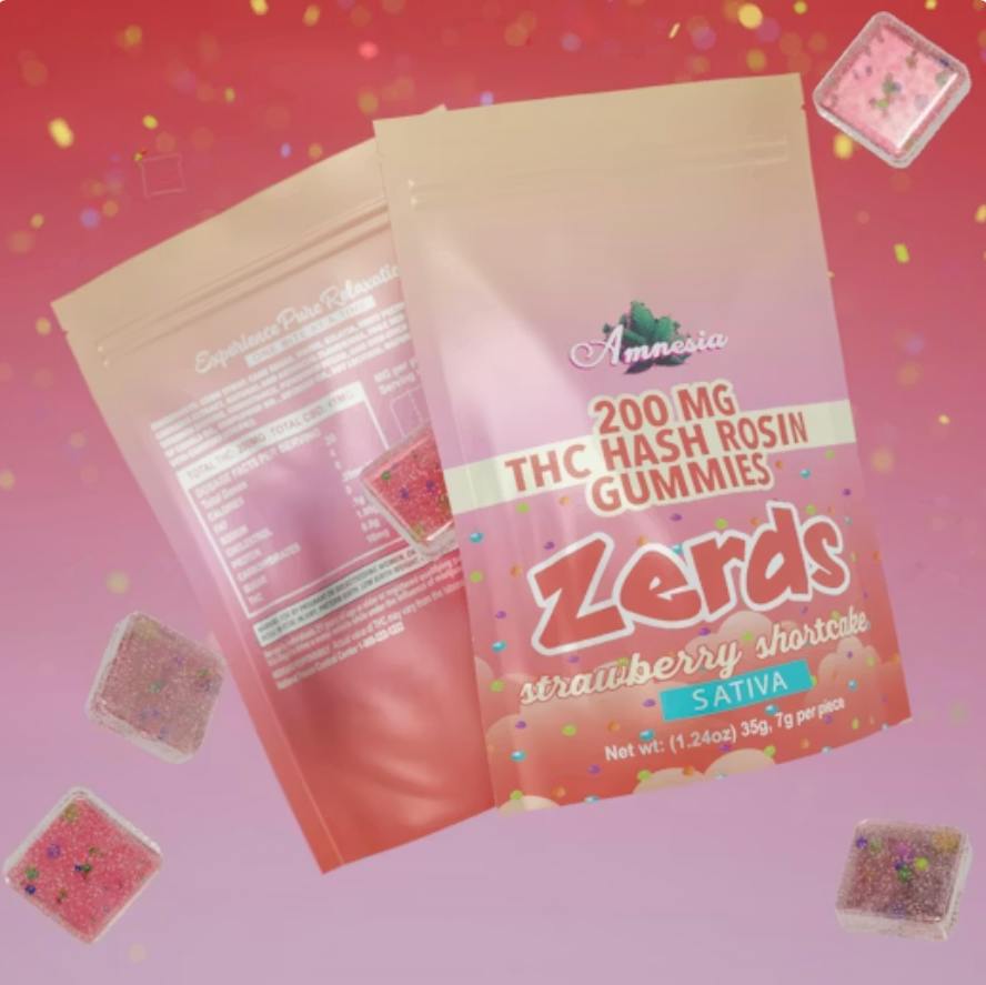 Amnesia | Zerds | Strawberry Shortcake | 200mg (5x40mg) Gummies