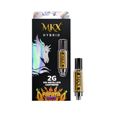 MKX 2 Gram 510 Thread Carts - Papaya Bomb 2g 510 Thread - Hybrid - CARTRIDGES by MKX Oil Co. at King of Budz