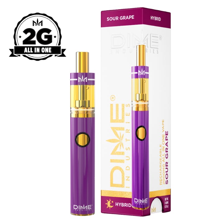 Dime Industries Sour Grape | 2g Disposable - Redi Cannabis Dispensary in MA