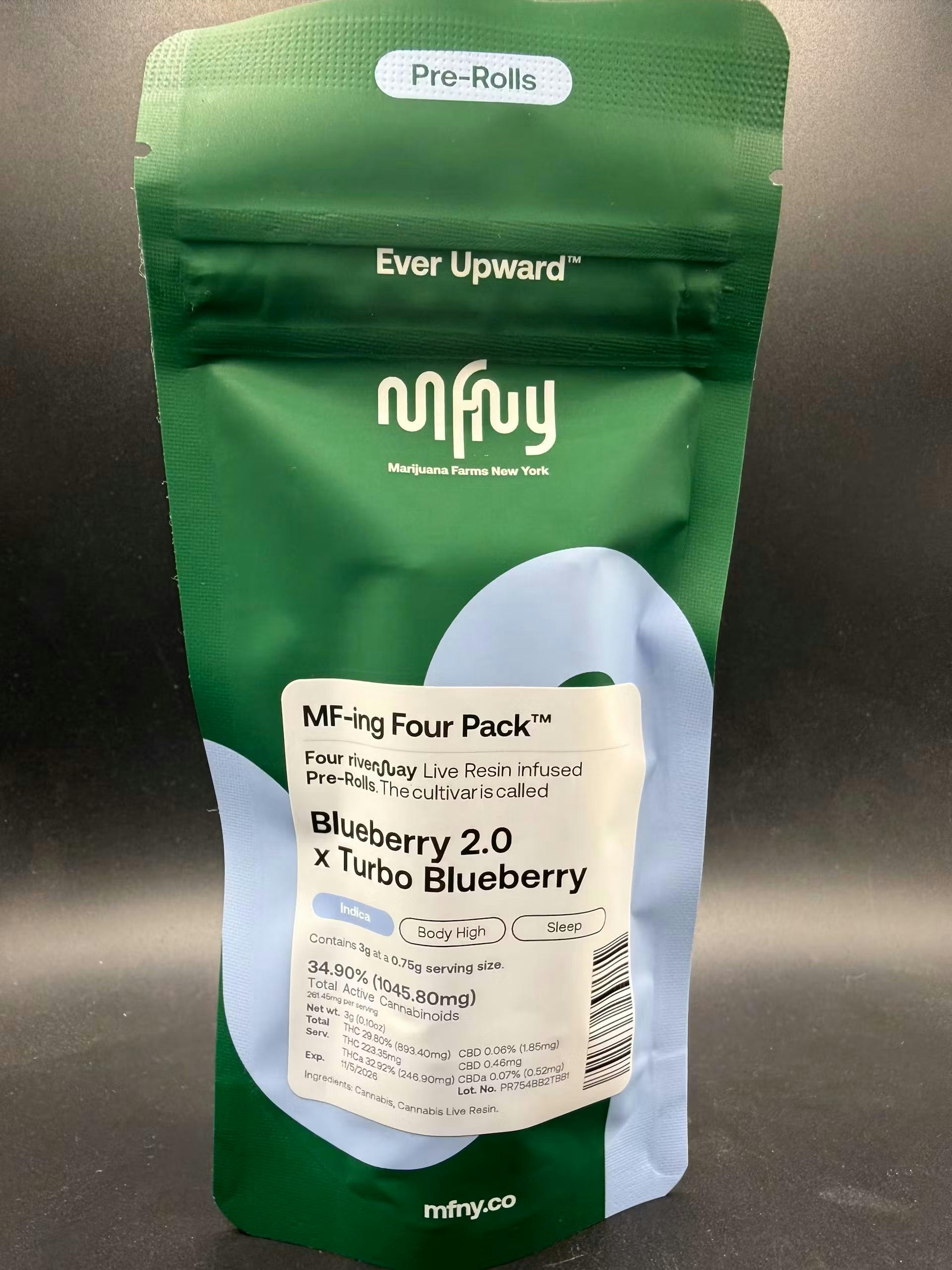 MFNY Blueberry 2.0 x Turbo Blueberry Live Resin Infused Pre-Roll 4pk