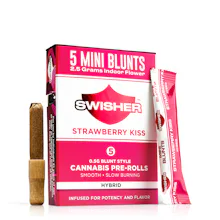 Swisher x 5-Pack .5g Infused Blunts | Strawberry Kiss - PRE_ROLLS by Swisher Blunts at King of Budz