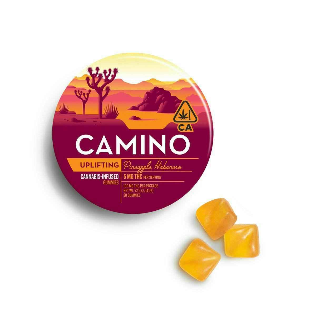 Camino Pineapple Habanero Uplifting 20pk 100mg Gummies