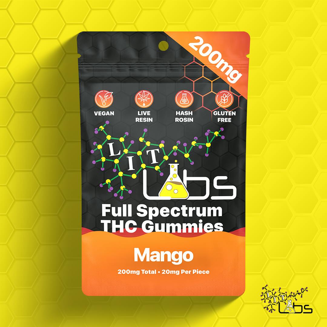 Lit Labs - 200mg Rosin + Resin Gummies - Mango