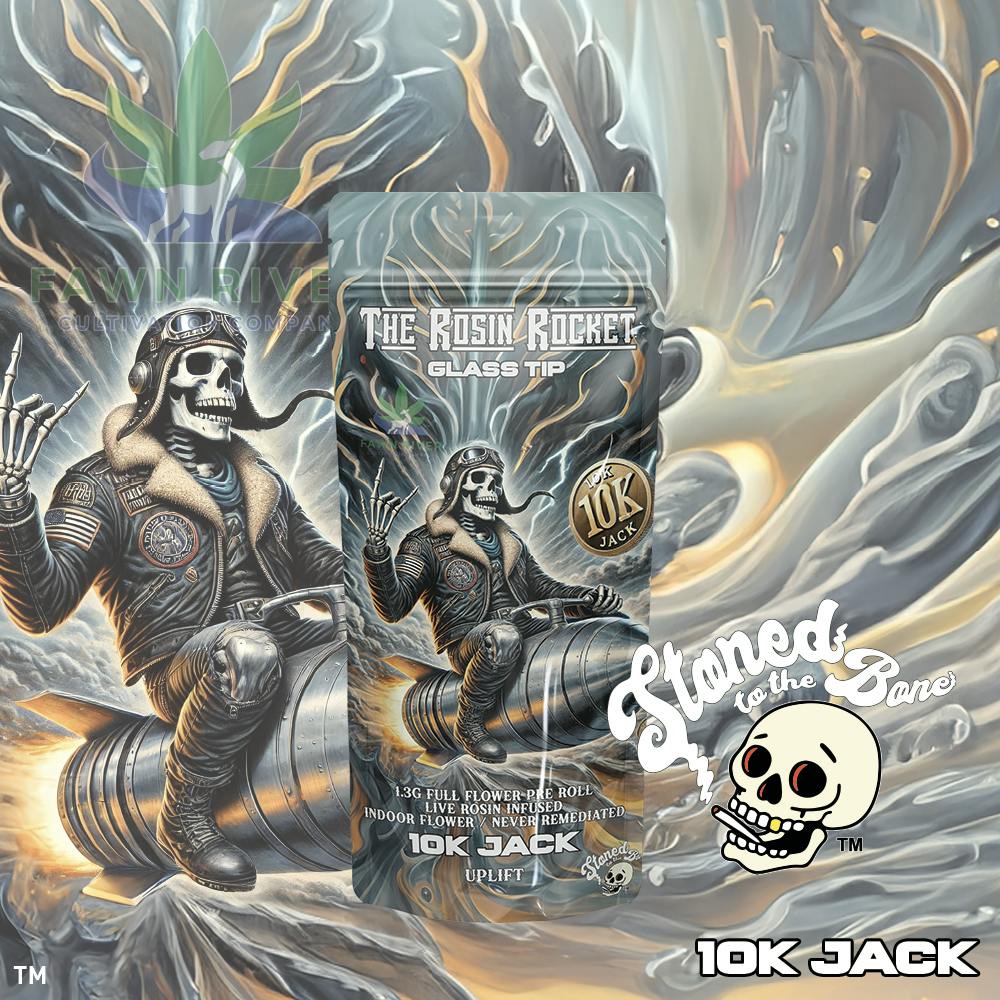 Stoned to the Bone | 10k Jack | Rosin Rocket | Infused Pre-Roll | 1.3g