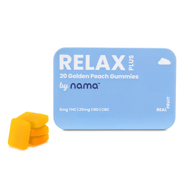 Nama Gummies Relax Golden Peach 1 THC : 5 CBD : 1 CBC 20pk/100mg (hybrid, 2.8g)