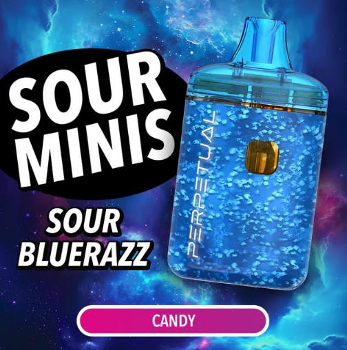SOUR minis Blue Razz AIO Disposable in Worcester, MA | Open Daily