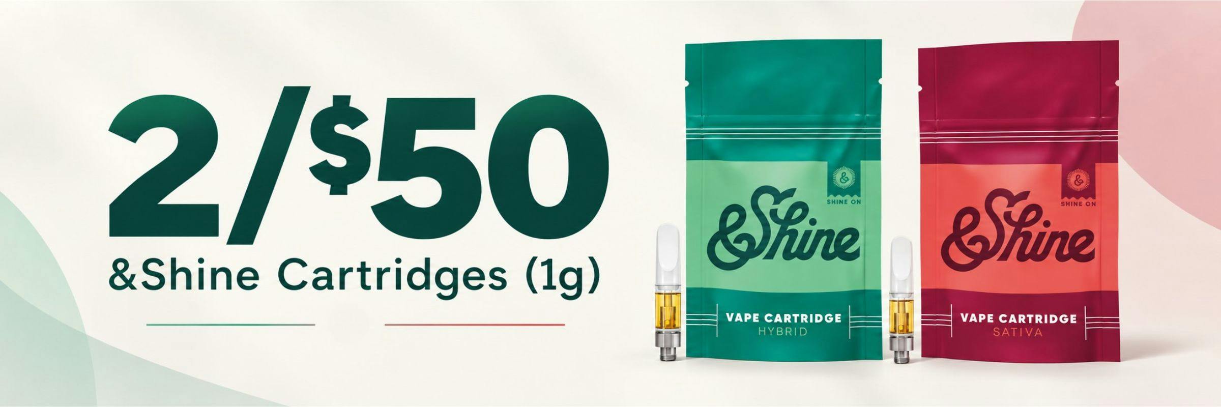 2/$50 &Shine Cartridges (1g)