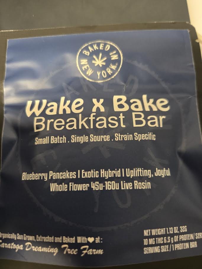 Baked In New York | Wake & Bake Breakfast Bar | Infused Protiein Bar | 10 MG Live Rosin - 6.5 Grams of protien