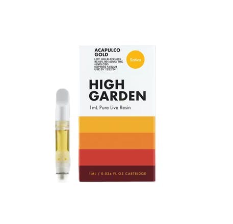 High Garden Acapulco Gold | Live Resin Cart | 1ml — High Garden cannabis product at ZenZest