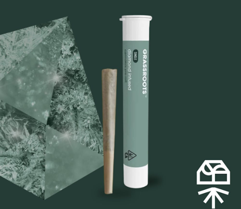 Product Diamond Infused Preroll | Zesty Garlic Cookies (I) Grassroots Dark Heart Collection